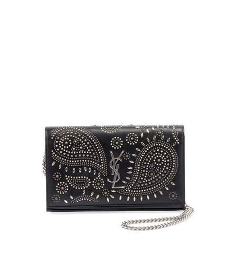 Saint Laurent Bandana Stud YSL Monogram Wallet On Chain